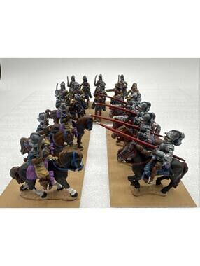 28mm Renaissance Metal MOUNTED KNIGHTS Horses Cavalry Well Painted X17
